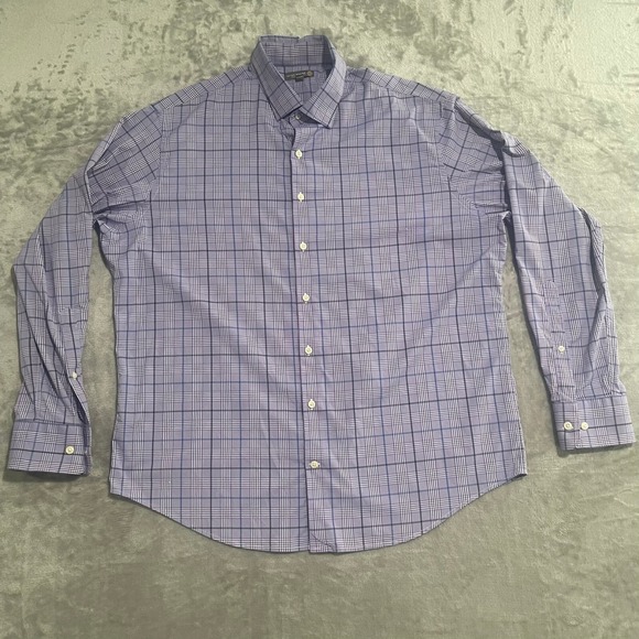 Peter Millar Other - Peter Millar Shirt Mens XL Purple Summer Comfort Plaid Stretch Casual Golf
